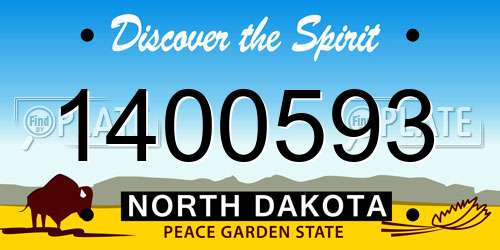 1400593 North Dakota License Plate