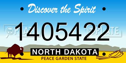 1405422 North Dakota License Plate