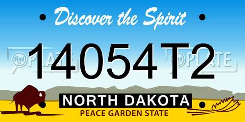 14054T2 North Dakota License Plate