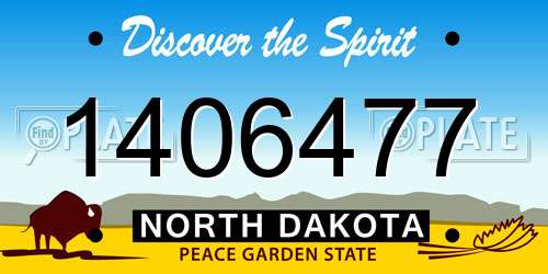 1406477 North Dakota License Plate