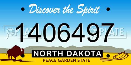 1406497 North Dakota License Plate