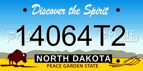 14064T2 North Dakota License Plate