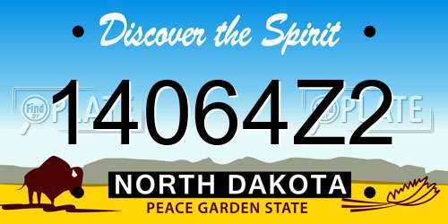 14064Z2 North Dakota License Plate