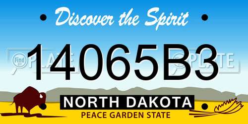 14065B3 North Dakota License Plate
