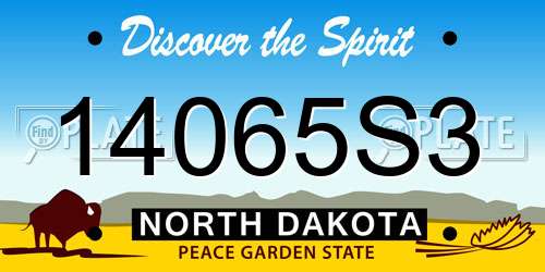 14065S3 North Dakota License Plate