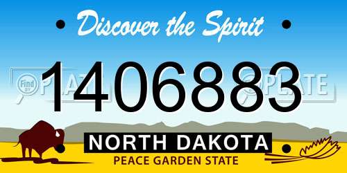 1406883 North Dakota License Plate