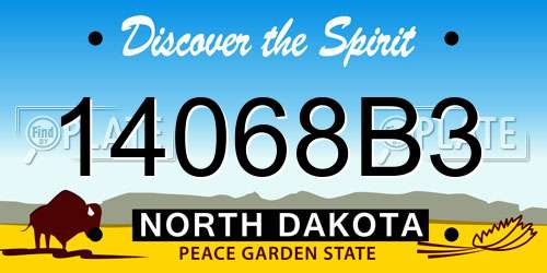 14068B3 North Dakota License Plate