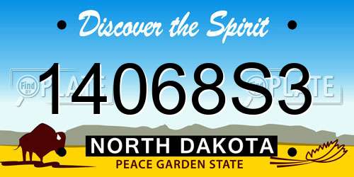 14068S3 North Dakota License Plate