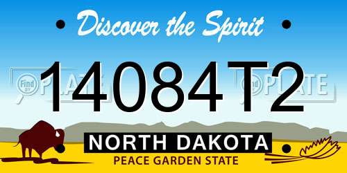 14084T2 North Dakota License Plate