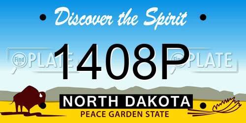 1408P North Dakota License Plate