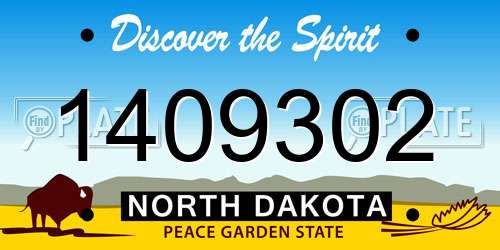 1409302 North Dakota License Plate