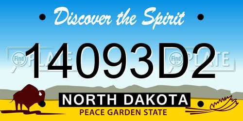 14093D2 North Dakota License Plate