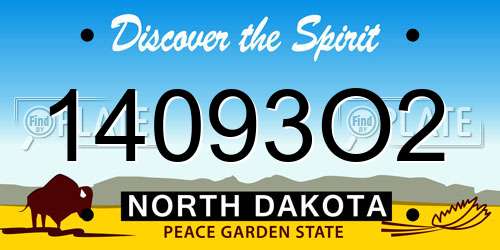 14093O2 North Dakota License Plate