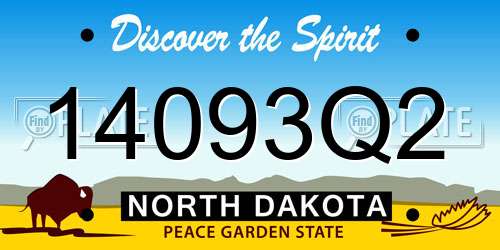 14093Q2 North Dakota License Plate