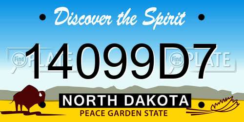 14099D7 North Dakota License Plate