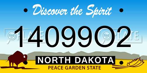 14099O2 North Dakota License Plate