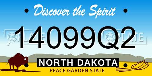 14099Q2 North Dakota License Plate
