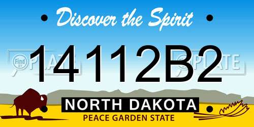 14112B2 North Dakota License Plate