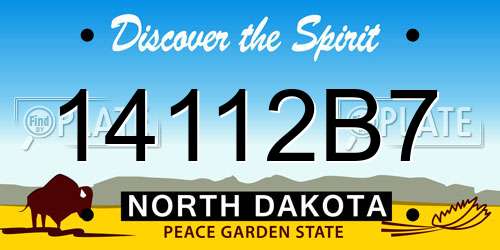 14112B7 North Dakota License Plate