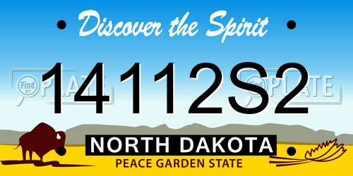 14112S2 North Dakota License Plate