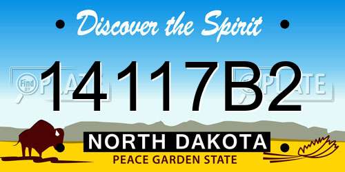 14117B2 North Dakota License Plate