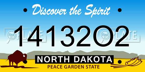 14132O2 North Dakota License Plate