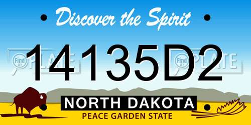14135D2 North Dakota License Plate