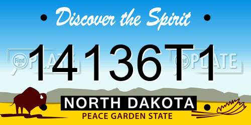 14136T1 North Dakota License Plate
