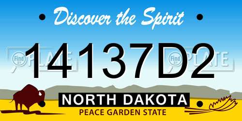 14137D2 North Dakota License Plate