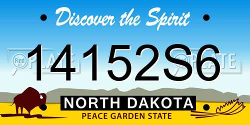 14152S6 North Dakota License Plate