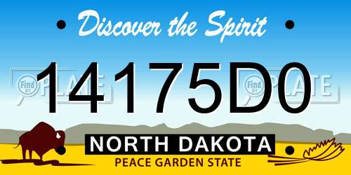 14175D0 North Dakota License Plate