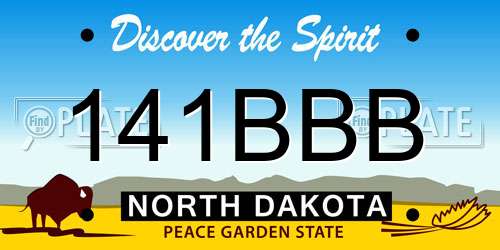 141BBB North Dakota License Plate