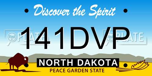 141DVP North Dakota License Plate