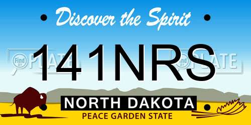 141NRS North Dakota License Plate