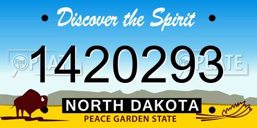 1420293 North Dakota License Plate
