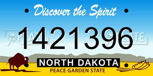 1421396 North Dakota License Plate