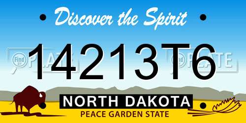 14213T6 North Dakota License Plate