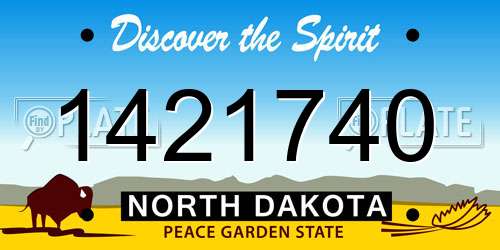 1421740 North Dakota License Plate
