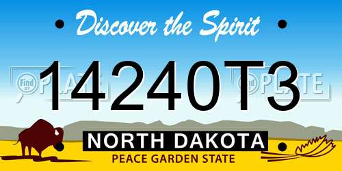 14240T3 North Dakota License Plate