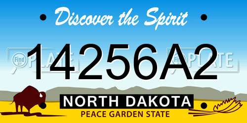 14256A2 North Dakota License Plate