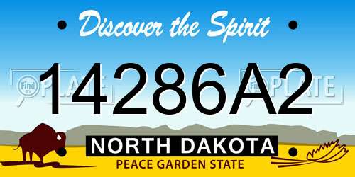 14286A2 North Dakota License Plate