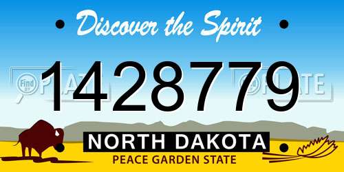 1428779 North Dakota License Plate