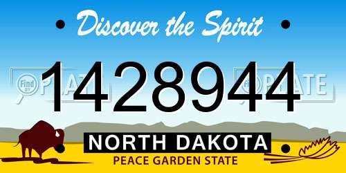 1428944 North Dakota License Plate