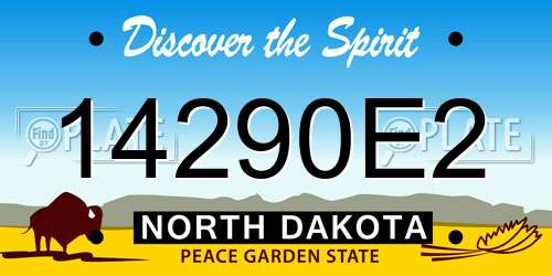 14290E2 North Dakota License Plate