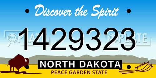 1429323 North Dakota License Plate