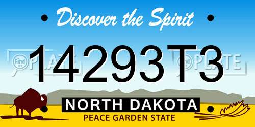 14293T3 North Dakota License Plate