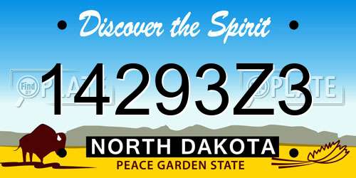 14293Z3 North Dakota License Plate