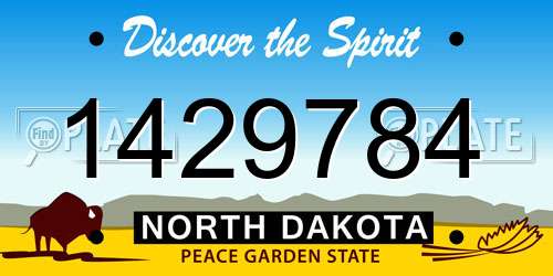 1429784 North Dakota License Plate