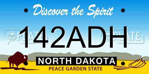 142ADH North Dakota License Plate