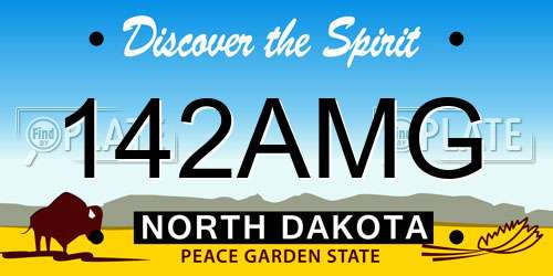 142AMG North Dakota License Plate
